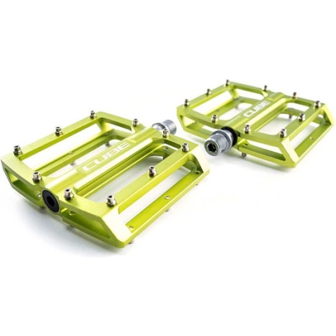 CUBE Pedalen All Mountain - Fietspedalen - Lichtgewicht platformpedaal - CNC Gefreesd Aluminium - 105 x 95 x 17 mm - Groen