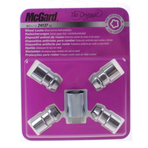 McGard Slotmoerenset M12x1.50 - Konisch - Lengte 37.0mm (19mm kop)