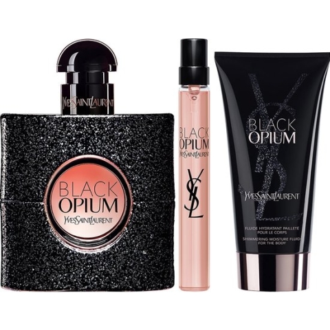 Yves Saint Laurent Black Opium Eau de Parfum 50 ml - Travel spray 10 ml - Body Lotion 50 ml