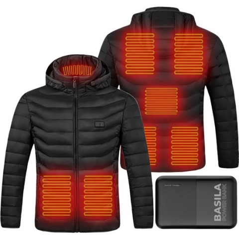 Basila® Verwarmde Jas met Powerbank - S - 8 Zones - Thermo Kleding - Heating Jacket - Elektrische kleding - Thermo Jas - Verwarmde Kleding