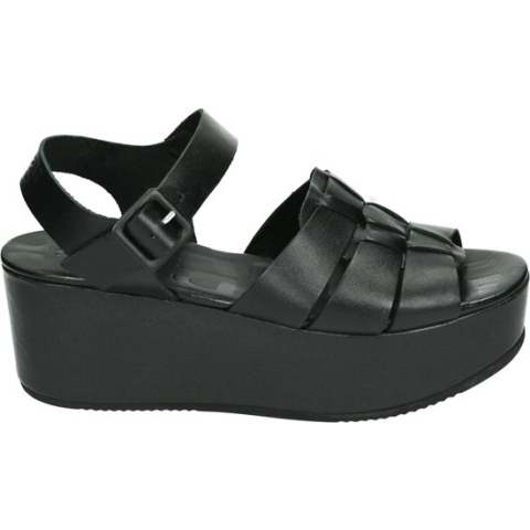 Shabbies 170020215 - Volwassenen Sandalen met hak - Kleur: Zwart - Maat: 39