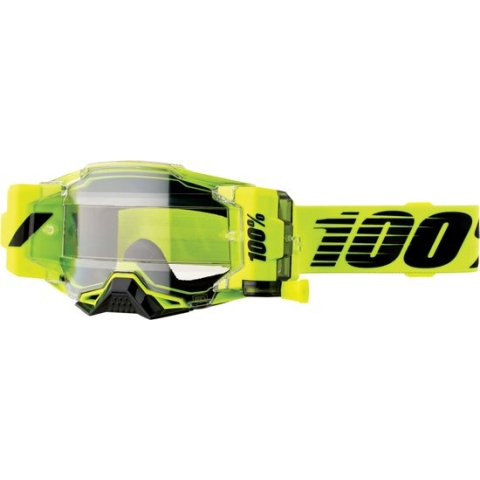 100% Armega Forecast - Motocross Enduro BMX Downhill Bril Crossbril - Fluo Geel met Roll Off Systeem