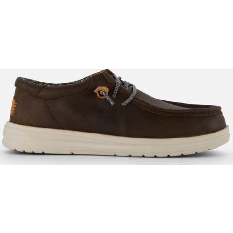 Hey Dude Wally Grip Craft Leather Donker Bruin Instappers Heren