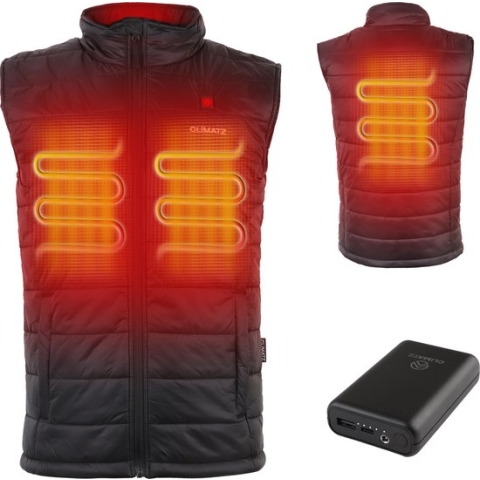 Climatz Verwarmde Bodywarmer met 10.000 mAh Powerbank - Verwarmd Vest - Unisex - Zwart - Maat S