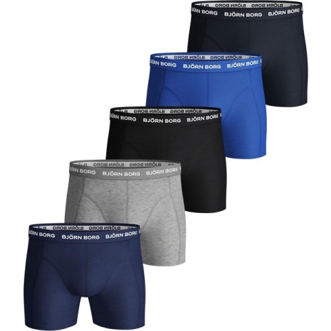 Bjorn Borg Seasonal solids heren boxershorts - 5pack - donker blauw - maat S