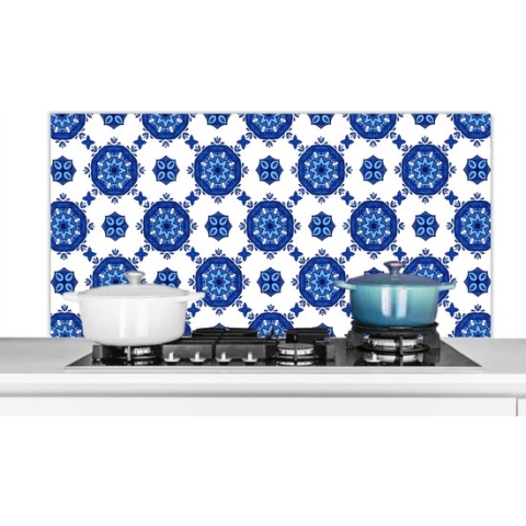 Spatscherm Keuken - Kookplaat Achterwand - Spatwand Fornuis - 120x60 cm - Portugal - Bloemen - Design - Aluminium - Wanddecoratie - Muurbeschermer - Hittebestendig