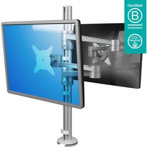Dataflex Viewlite monitorarm - bureau 142 - zilver - voor 2 beeldschermen