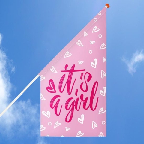Geboortevlag - It's a girl - Vlag - Kioskvlag - Geboorte - Meisje - Baby - Zolief