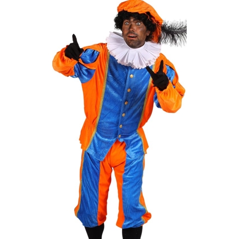 Piet Populair blauw/oranje (mt S)