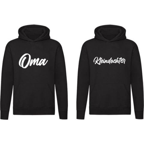 Oma & Kleindochter 2 Prachtige Hoodie's | Kleinkind | Mama | Grootmoeder | Broertje | Kleinkind | Verwachting | Baby | Zwanger | Bekendmaking | Zusje | Kind | Dames | Heren | Kinder | Trui | Capuchon