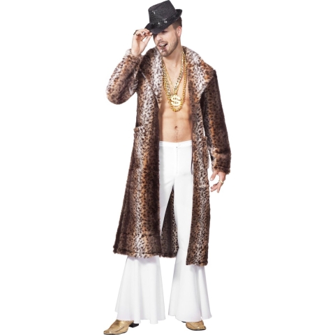 Wilbers & Wilbers - Pooier Kostuum - Pimp Jas Damian Man - Bruin - Maat 52 - Carnavalskleding - Verkleedkleding