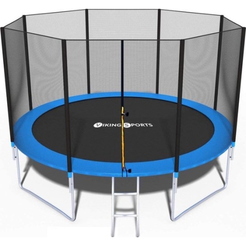 Trampoline - 435 cm - met net & ladder - blauw