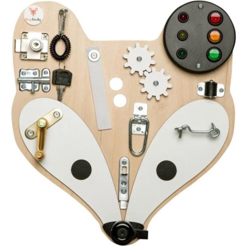 Foxy Family Activiteitenbord Houten vossenhoofd