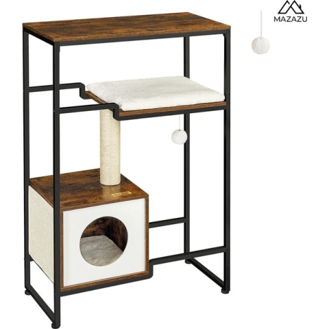 MIRA Home - Krabpaal - Kattenhuis - Kattenboom - Katten - Vintage - 74x34x114