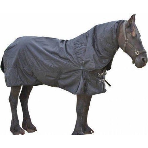 LuBa Paardendekens - Winterdeken / Regendeken 150gram 1680D COMBO afn - hals - Extreme Turnout outdoor - Zwart - 195 cm