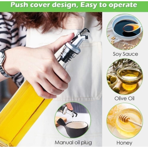 Oil Bottle Glass Bottles 500 ml Olive Oil Bottle with Anti-Dirt Seal Leak-proof and Drip Oil Dispenser for BBQ, Grilling, Cooking