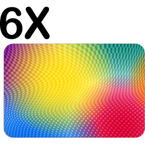 BWK Luxe Placemat - Gekleurd Patroon - Set van 6 Placemats - 45x30 cm - 2 mm dik Vinyl - Anti Slip - Afneembaar
