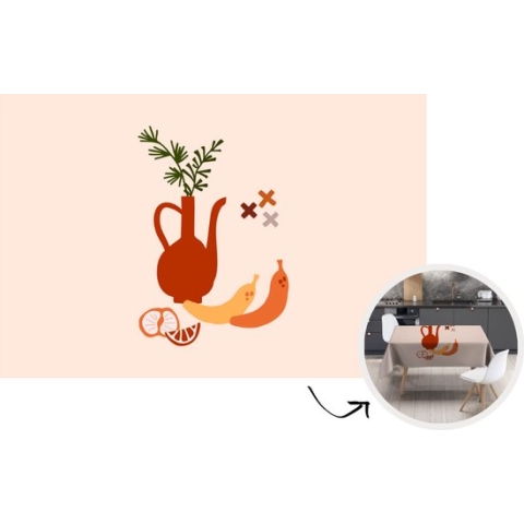 Tafelkleed - Tafellaken - 220x150 cm - Kan - Fruit - Pastel - Binnen en Buiten