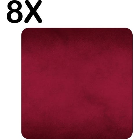 BWK Flexibele Placemat - Rode Vegen Achtergrond - Set van 8 Placemats - 50x50 cm - PVC Doek - Afneembaar
