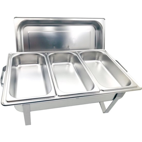 Herzberg HG-8022-3: Professional Chafing Dish - 3 Pieces 1/3rd Food Pan