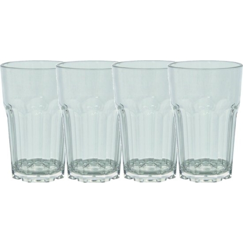 Set van 8x stuks onbreekbare kunststof camping/picknick sap drinkglazen/waterglazen 285 ml - polycarbonaatglas