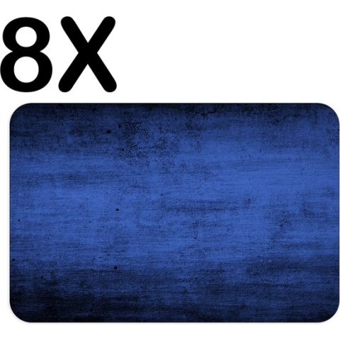 BWK Luxe Placemat - Blauwe Vegen Achtergrond - Set van 8 Placemats - 45x30 cm - 2 mm dik Vinyl - Anti Slip - Afneembaar