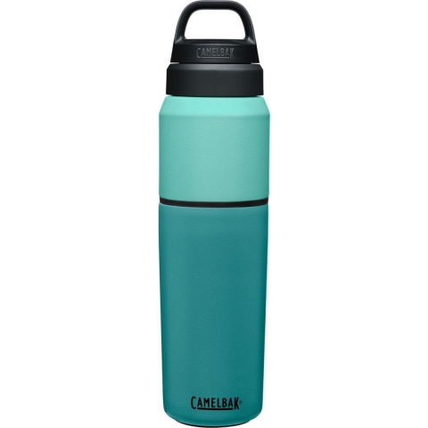 CamelBak Multibev Vacuum SS - Waterfles met afneembare koffie / theebeker - 650 ml + 500 ml - Groen / Groen (Coastal / Lagoon)