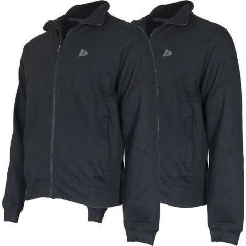 2 Pack Donnay sweater zonder capuchon - Sporttrui - Heren - Maat L - Zwart