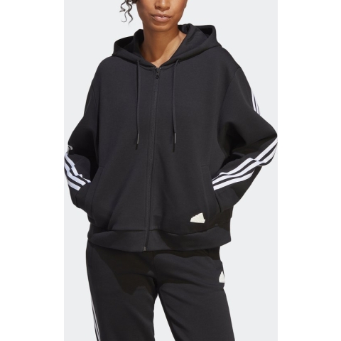 adidas Sportswear Future Icons 3-Stripes Ritshoodie - Dames - Zwart- 2XS