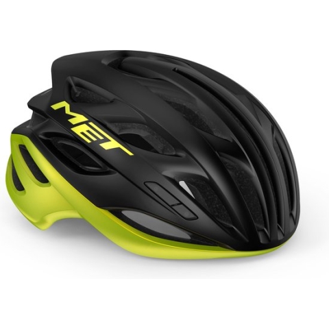 MET Estro MIPS Fietshelm - Race - Maat S - Black Lime Yellow Metallic Matt Glossy