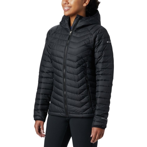 Columbia Powder Lite™ Hooded Jacket - Dames Jas - Gewatteerde puffer Jas met Capuchon - Maat S - Zwart