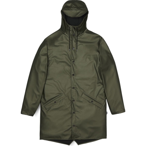 RAINS 12020 long jacket groen metallic-M