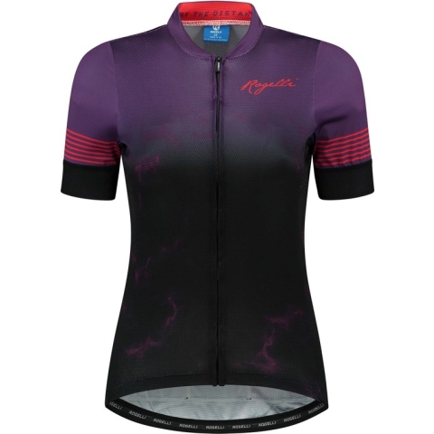 Rogelli Marble Fietsshirt - Korte Mouwen - Dames - Paars, Rood - Maat S