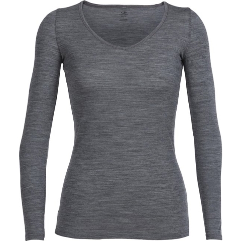 Icebreaker Siren LS Sweetheart Dames Thermoshirt - Gritstone - XL
