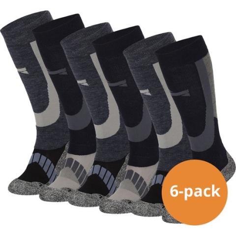 Xtreme Skisokken - 6 paar unisex skikousen kniehoogte - Multi Navy - Maat 45/47