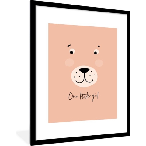 Fotolijst incl. Poster - Quotes - Baby - Spreuken - Our little girl - Kids - Kinderen - Meisjes - 60x80 cm - Posterlijst