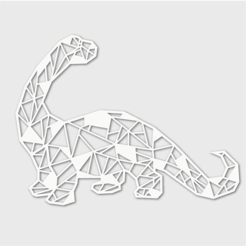 Houten Dierenkop - Bracchiosaurus - Extra Groot, Wit MDF