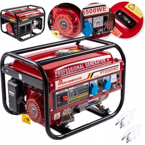 Powertech® PT8500WE Benzine Generator - Aggregaat 2700 Watt - 4 Takt - 220/380V