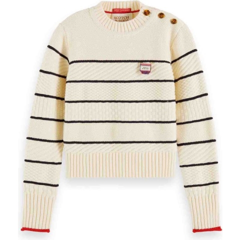 Scotch & Soda - Trui - Ecru - Maat 116