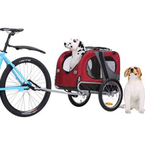 Hondenaanhanger Hondenfietskar - Fietskar Medium Rood