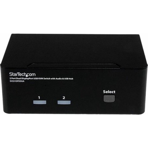 StarTech 2-poort Dubbele DisplayPort USB KVM-switch met Audio en USB 2.0-hub