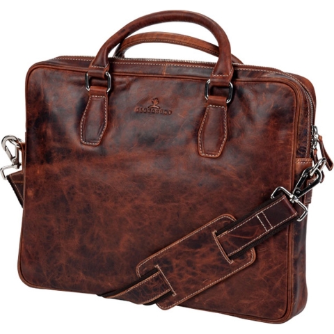 Blucactus Leer Laptoptas 15 Inch- kantoortas- Messenger/Laptop Bag- Schoudertas Heren-donker bruin- LB1004BR
