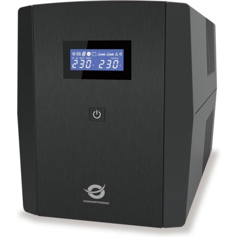 Conceptronic ZEUS03EM ZEUS03 UPS [Schuko, RJ-45, 1200 VA, 720 W, 220 240 V, AVR, Overload protect]