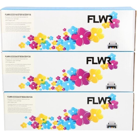 FLWR - Toner / 305A / 3-pack kleur - Geschikt voor HP