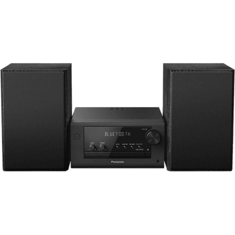 Panasonic SC-PM704EG-K Compact Micro HiFi Stereosysteem met CD, DAB+/FM-radio, USB en Bluetooth, 80 W luidsprekers, basregeling, zwart