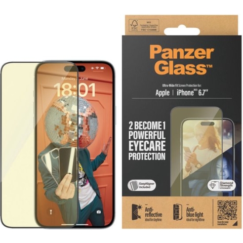 PanzerGlass Apple iPhone 15 Plus EyeCare Ultra-Wide Screen Protector Glas