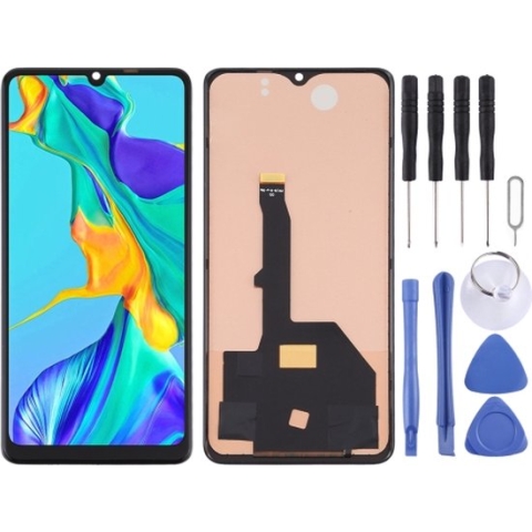 TFT-materiaal LCD-scherm en digitizer volledige montage (geen ondersteuning voor vingerafdrukidentificatie) voor Huawei P30 Pro