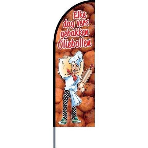 Beachflag - Oliebollen - Beachflag inclusief mast - Horecavlaggen.nl
