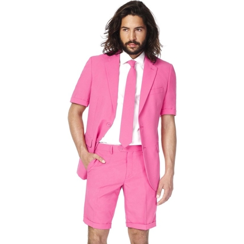 OppoSuits SUMMER Mr. Pink - Heren Zomer Pak - Casual Effen Gekleurd - Roze - Maat EU 48