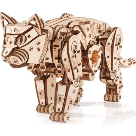 Eco Wood Art 3D Houten Puzzel Mechanische Wilde Kat/ Wild Cat, 2604, 47,6x11x18,9cm